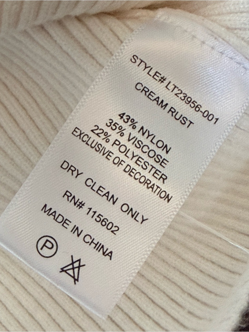Cream Knit Cardigan with Orange Trim - Sz S - Picture 9 of 10